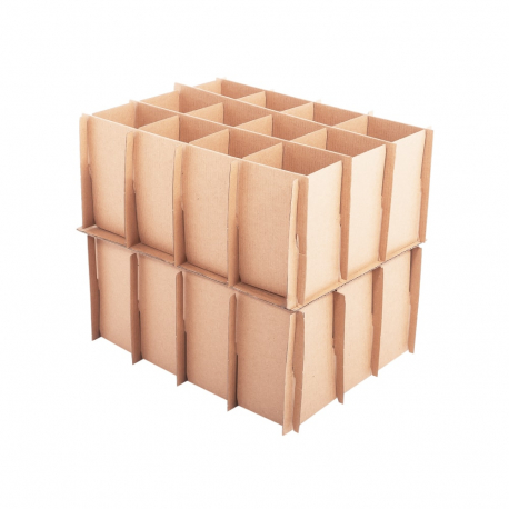 Pack Croisillon à verre pour carton Box N° 3, 3 Croisillons 25 casiers et 2  plaques intercalaires, emballage à la pièce