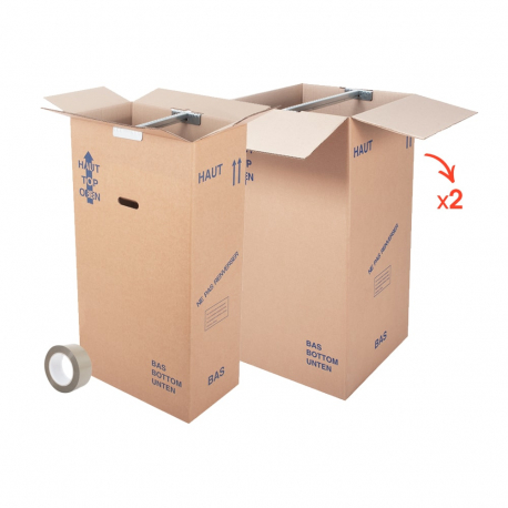 Caisse penderie 50x50x135 cm avec porte-cintres (inclu)